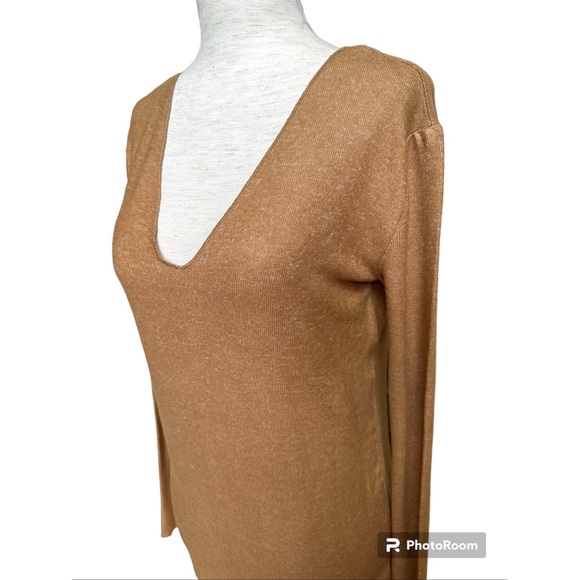 Zara Light Knit V- Neck Long Sleeve Sweater Top, S - Picture 6 of 12